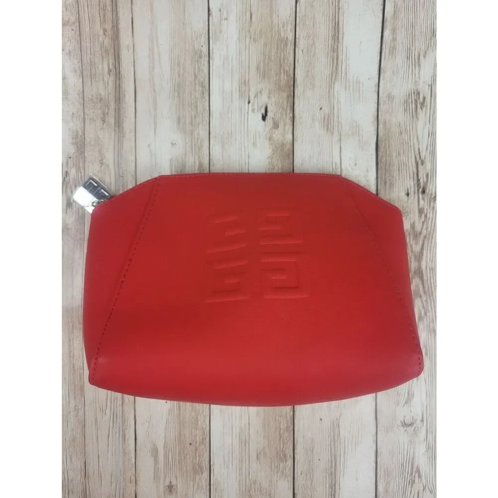 Givenchy Red Make Up Bag Faux Leather